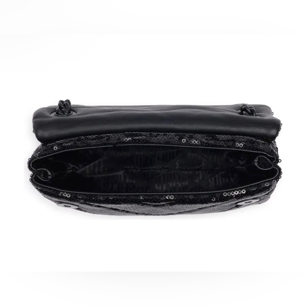 KURT GEIGER LONDON Mini Kensington Black Sequins Shoulder Bag - Picture 6 of 6